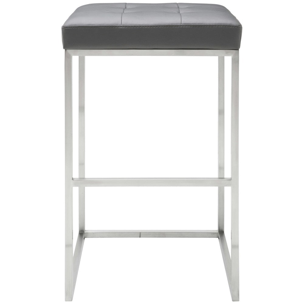 Chi Gray Naugahyde Bar Stool