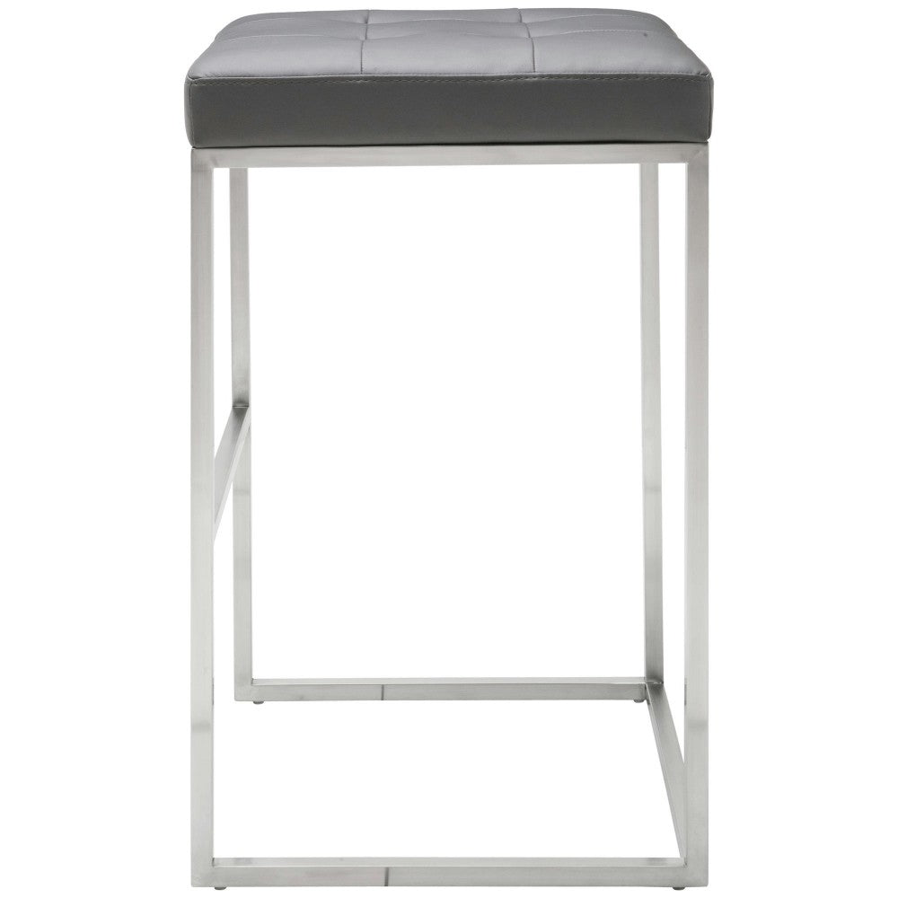 Chi Gray Naugahyde Bar Stool