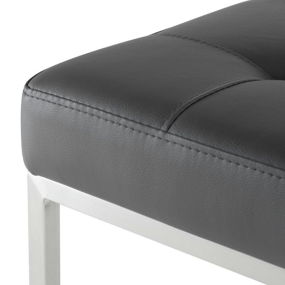 Chi Gray Naugahyde Bar Stool