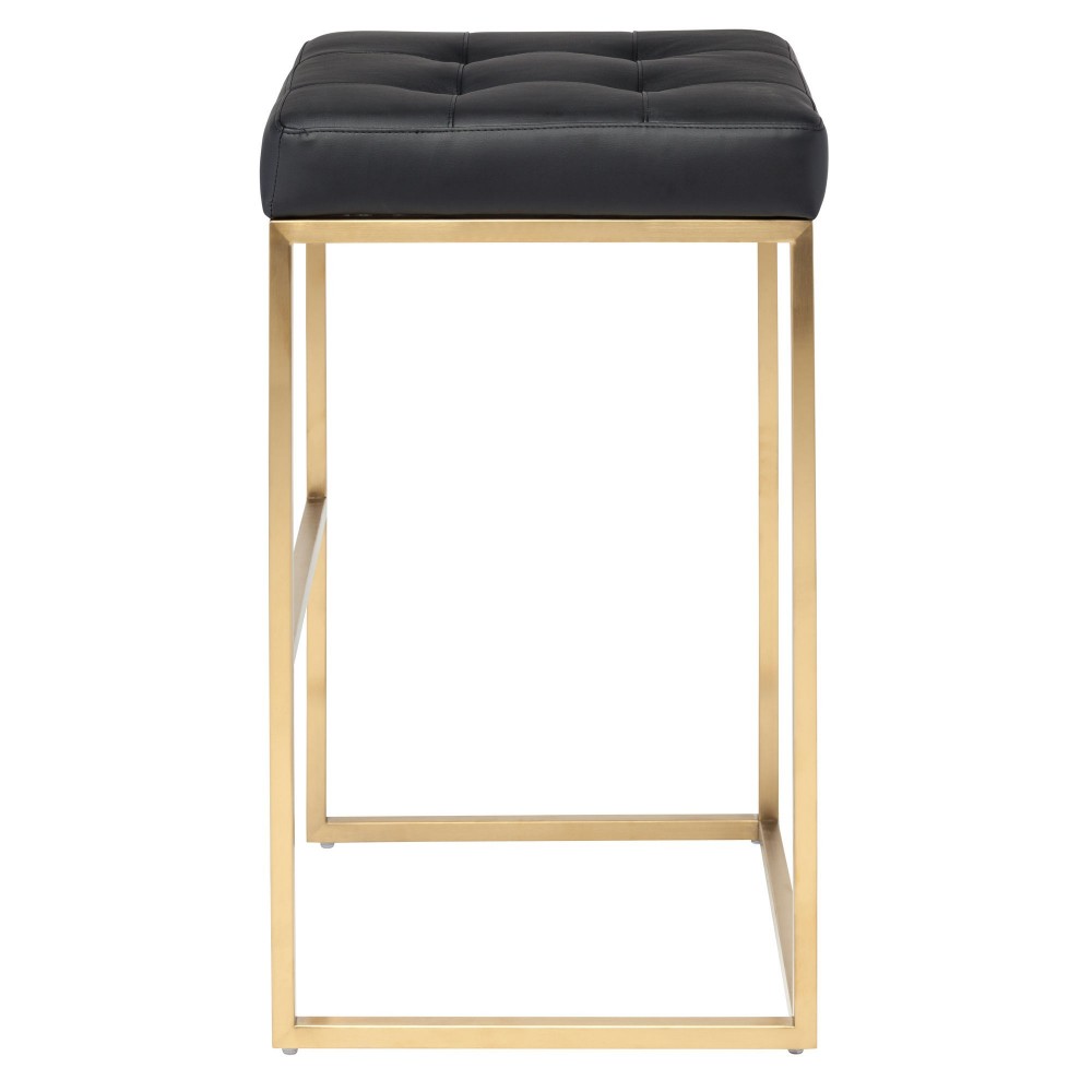 Chi Black Naugahyde Bar Stool, HGMM155