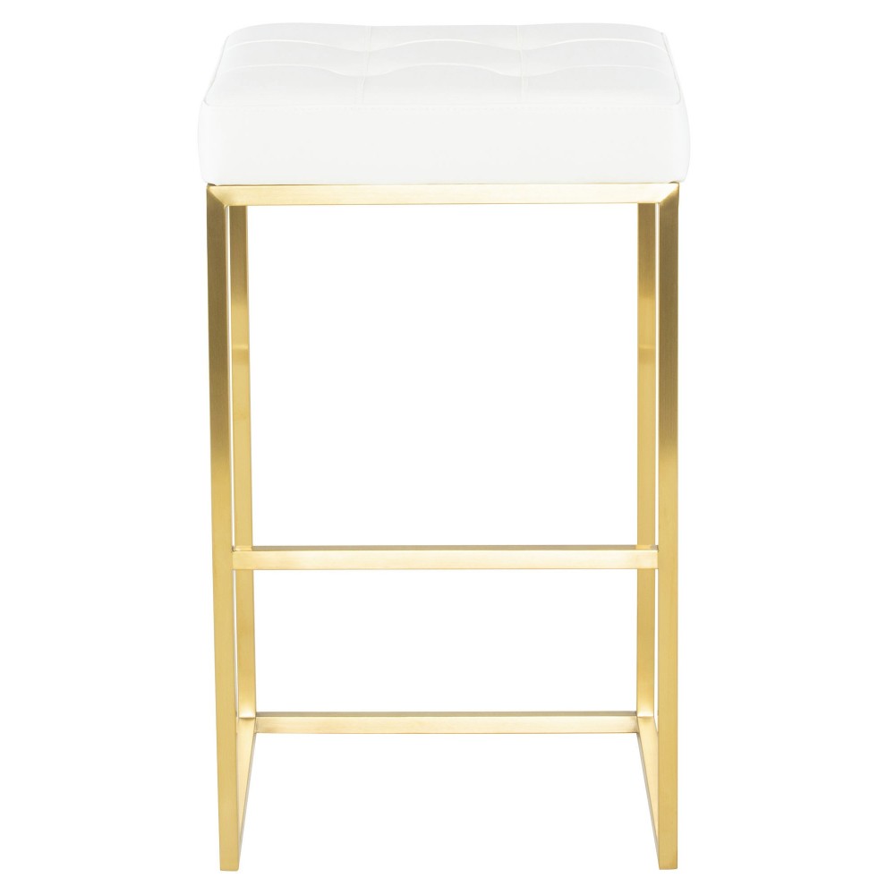 Chi White Naugahyde Bar Stool, HGMM154