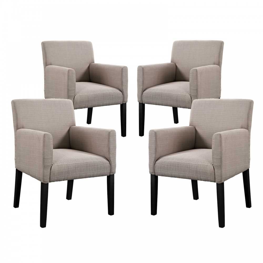 Chloe Armchair Set of 4, Beige