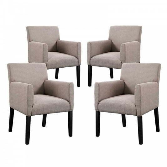 Chloe Armchair Set of 4, Beige