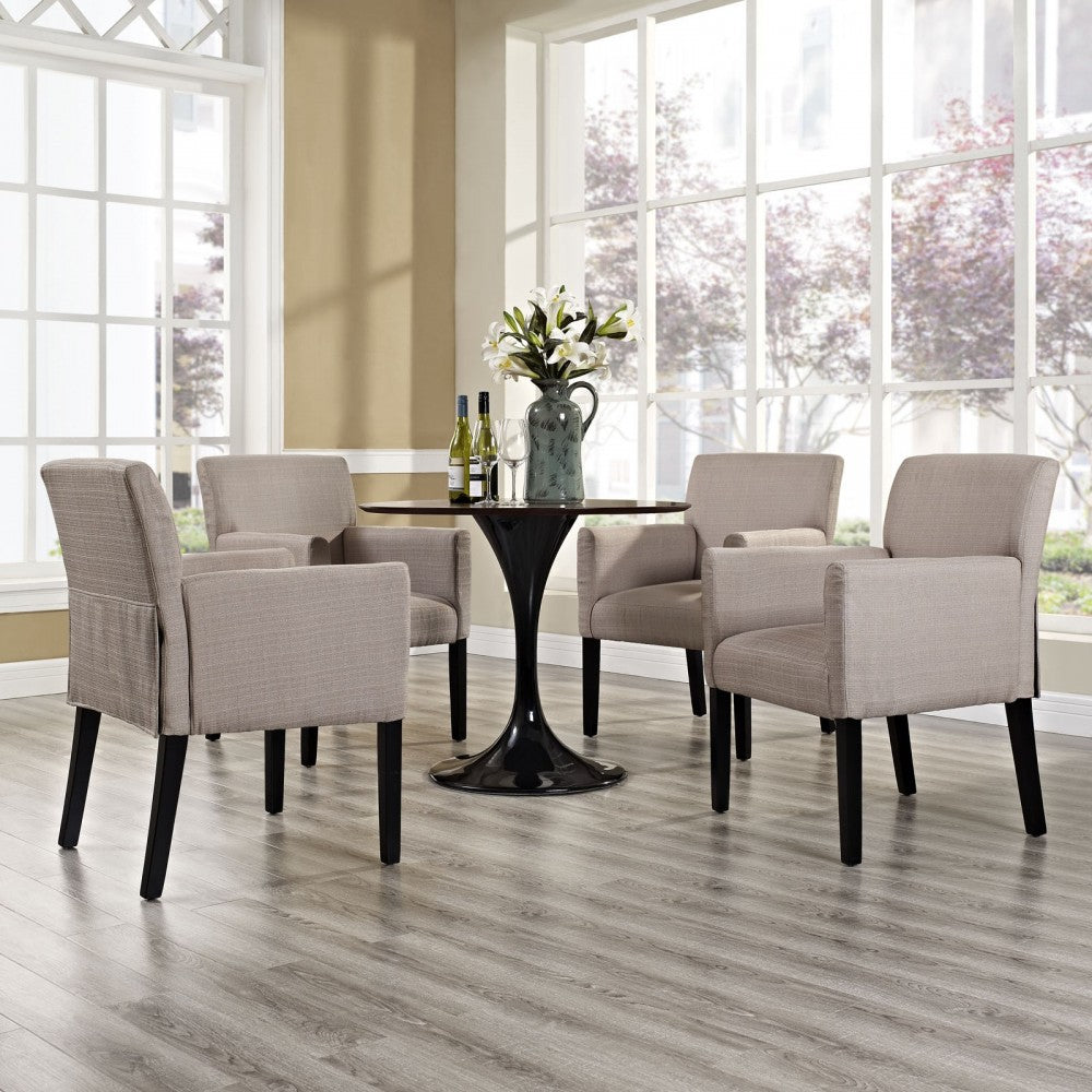 Chloe Armchair Set of 4, Beige