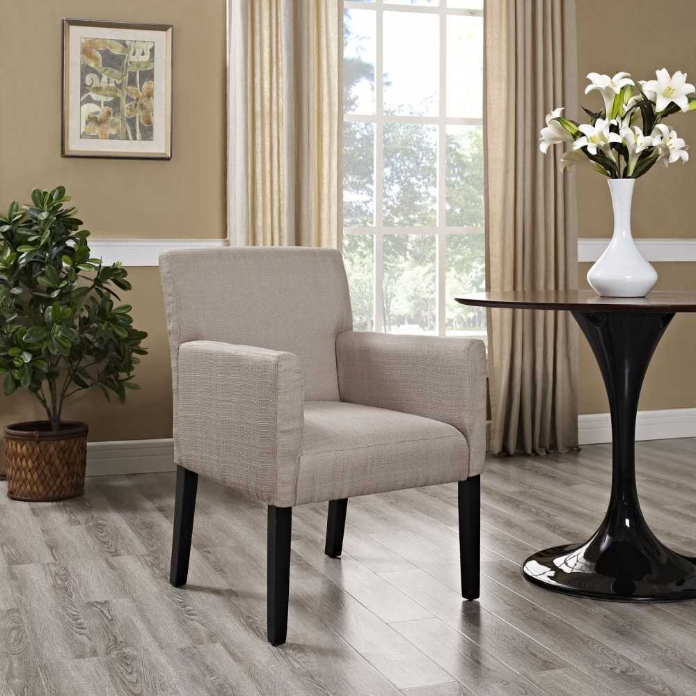 Chloe Upholstered Fabric Armchair, Beige