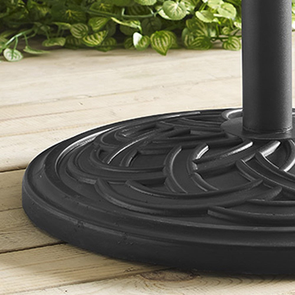Circle Weave Round Outdoor Patio Umbrella Base - Black
