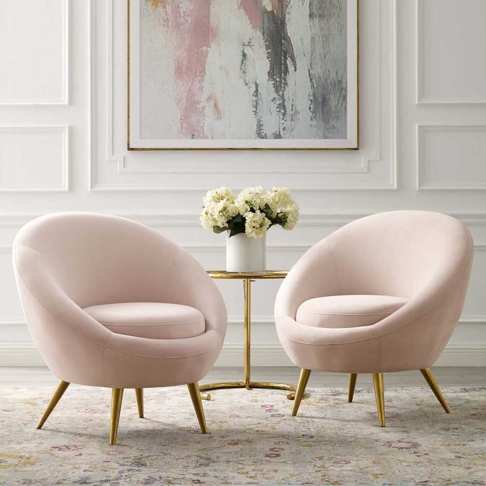 Circuit Accent Chair Performance Velvet Set of 2, Pink