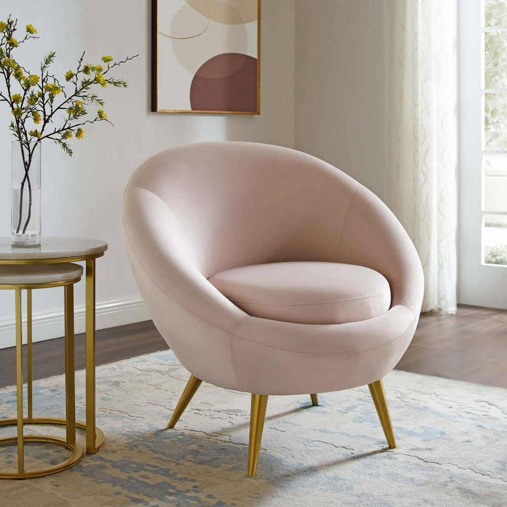 Circuit Performance Velvet Accent Chair, Pink