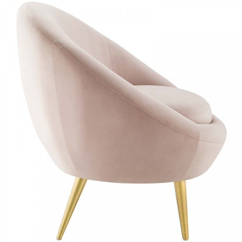 Circuit Performance Velvet Accent Chair, Pink