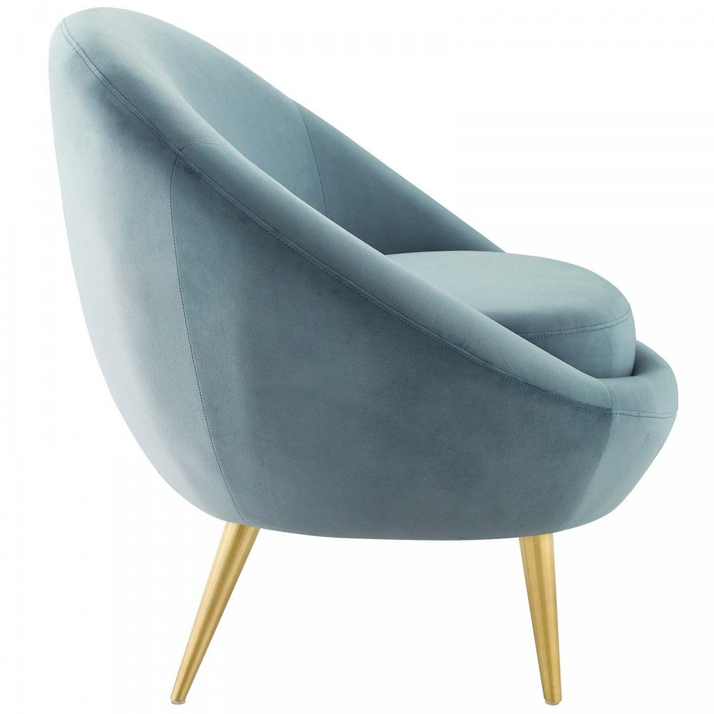 Circuit Performance Velvet Accent Chair, Light Blue