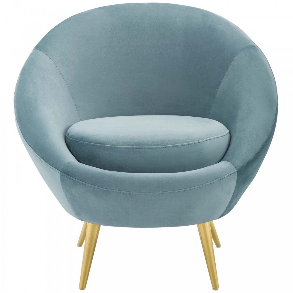 Circuit Performance Velvet Accent Chair, Light Blue