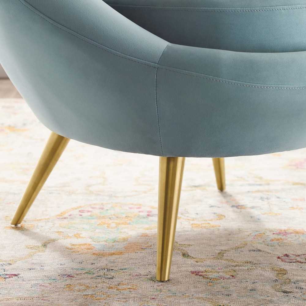 Circuit Performance Velvet Accent Chair, Light Blue