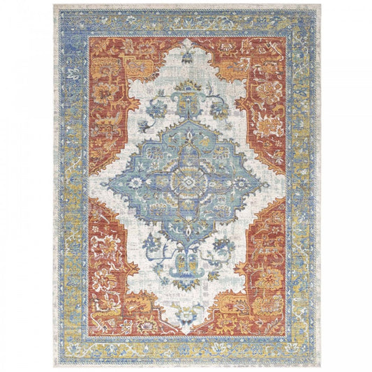 Citlali Distressed Southwestern Aztec 4x6 Area Rug