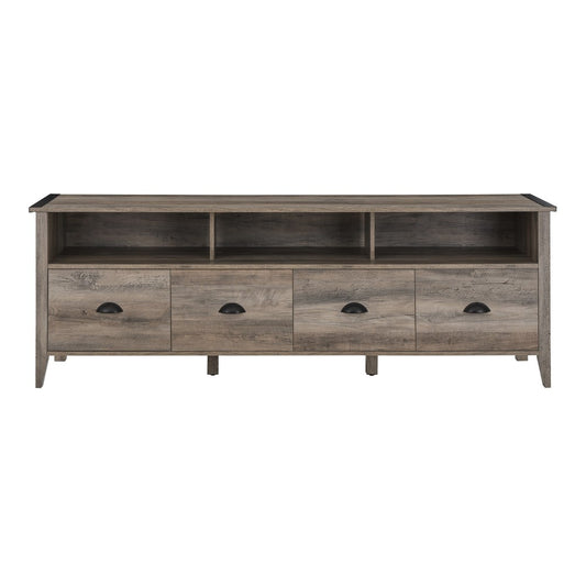 Clair 70" Industrial Farmhouse 4-Drawer TV Stand - Gray Wash