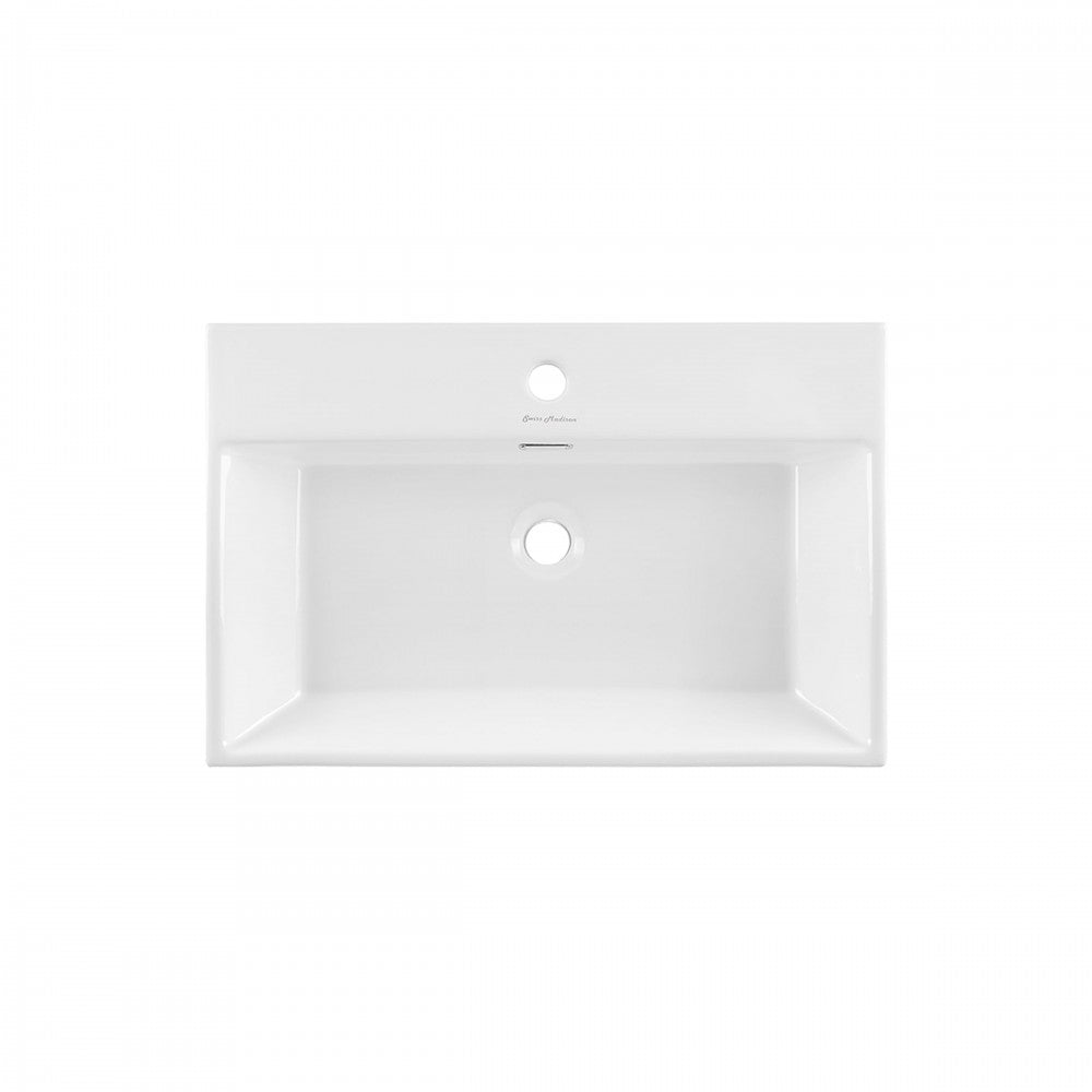 Claire 24 Ceramic Console Sink White Basin Chrome Legs