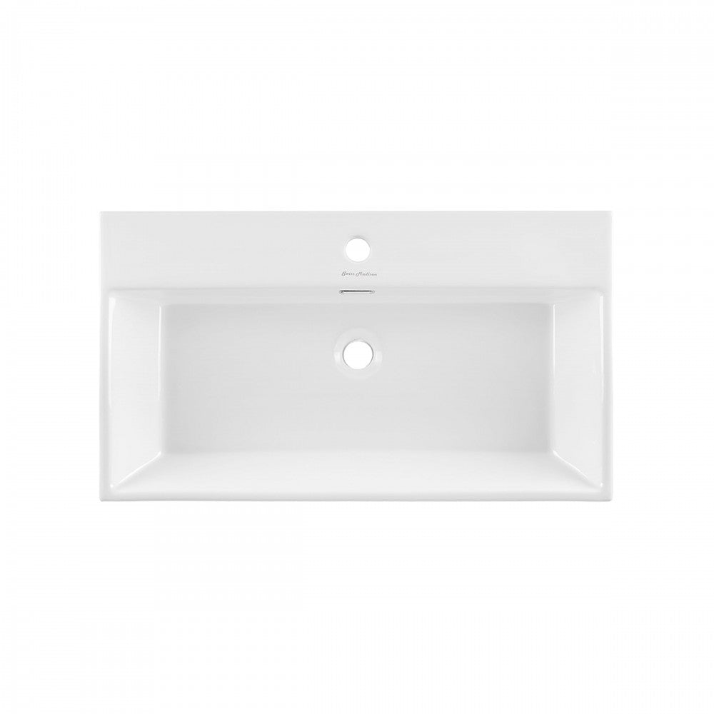 Claire 30 Ceramic Console Sink White Basin Chrome Legs