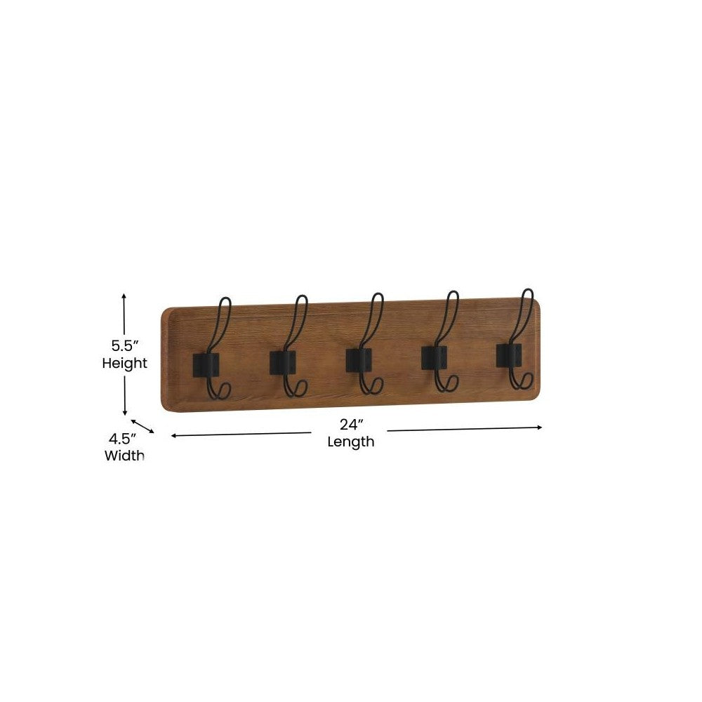 Classic Brown Wall Coat Rack