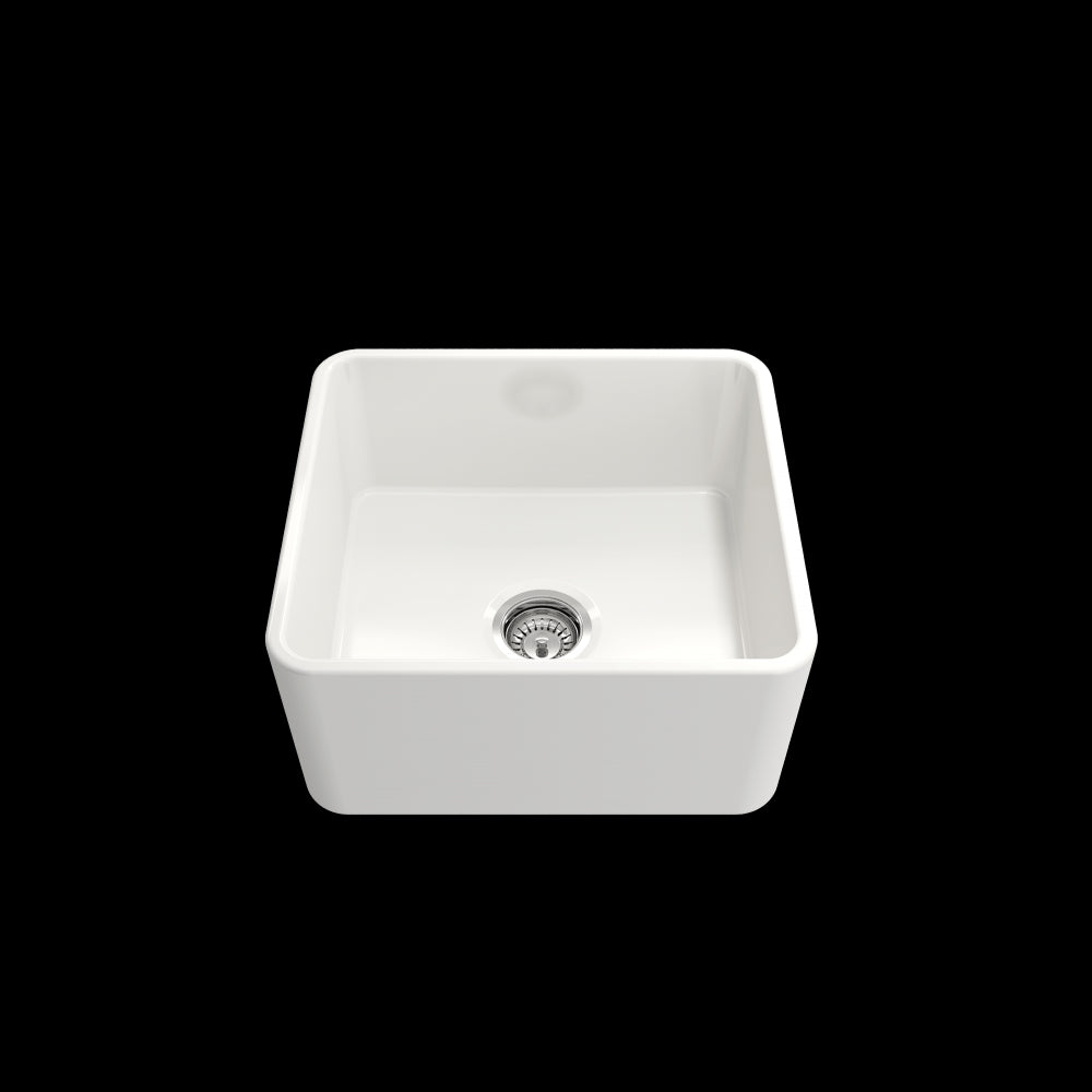 Classico Farmhouse Apron Front Fireclay 20 in. Single Bowl Kitchen Sink with Protective Bottom Grid and Strainer in White