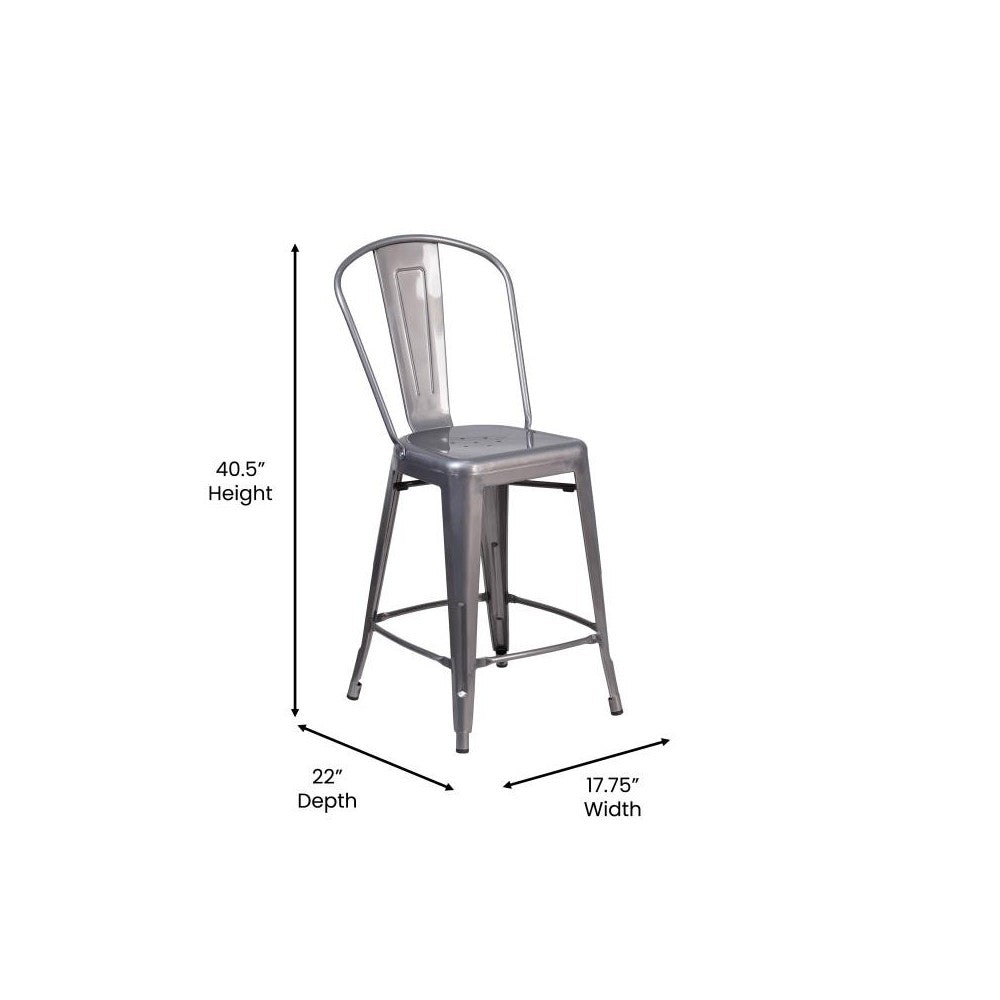 Clear Coat 24" Stool-Gray Seat