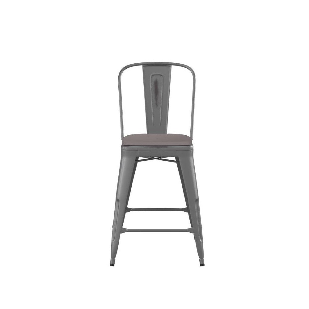 Clear Coat 24" Stool-Gray Seat