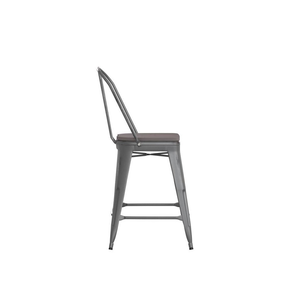 Clear Coat 24" Stool-Gray Seat