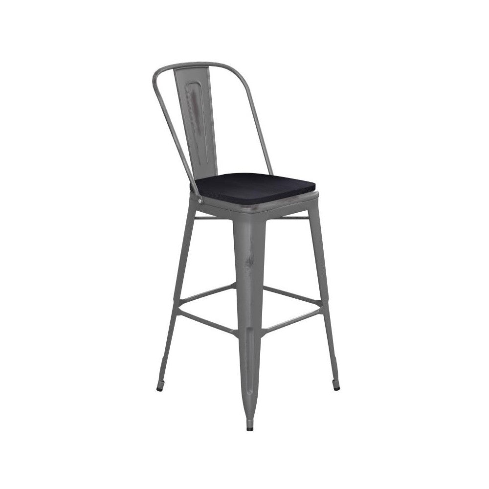 Clear Coat 30" Stool-BK Seat