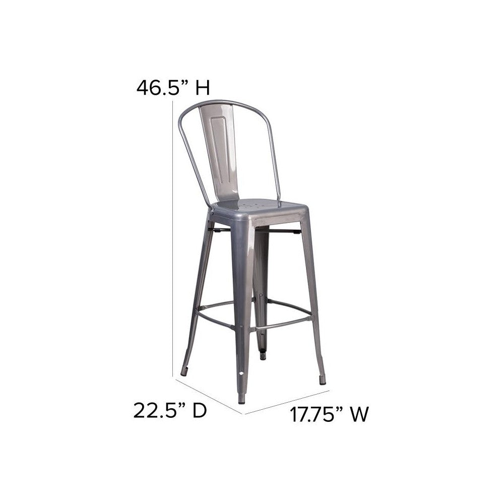 Clear Coat 30" Stool-BK Seat