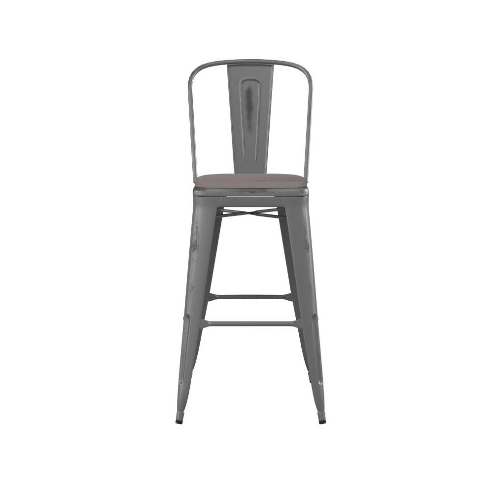 Clear Coat 30" Stool-Gray Seat