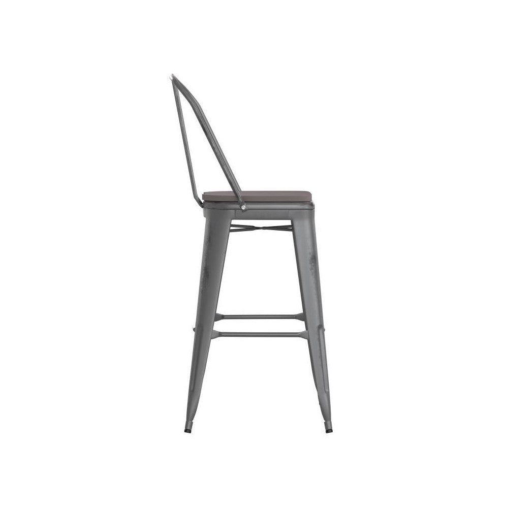 Clear Coat 30" Stool-Gray Seat