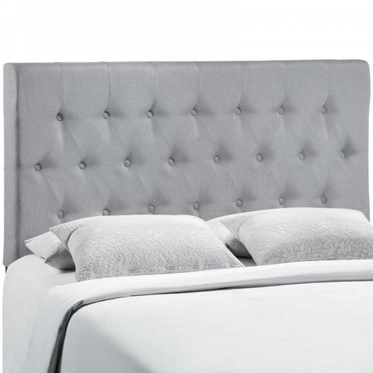 Clique Queen Upholstered Fabric Headboard, Sky Gray