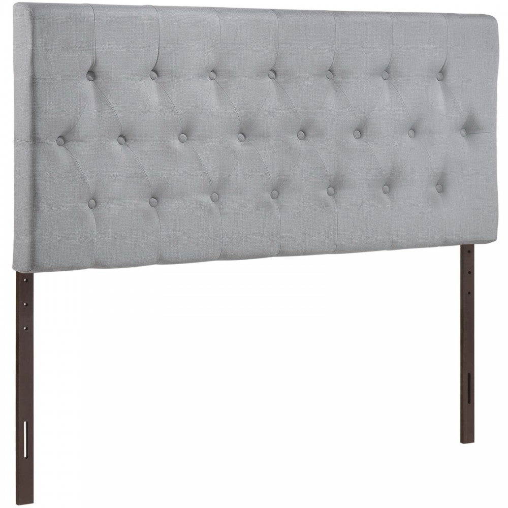 Clique Queen Upholstered Fabric Headboard, Sky Gray