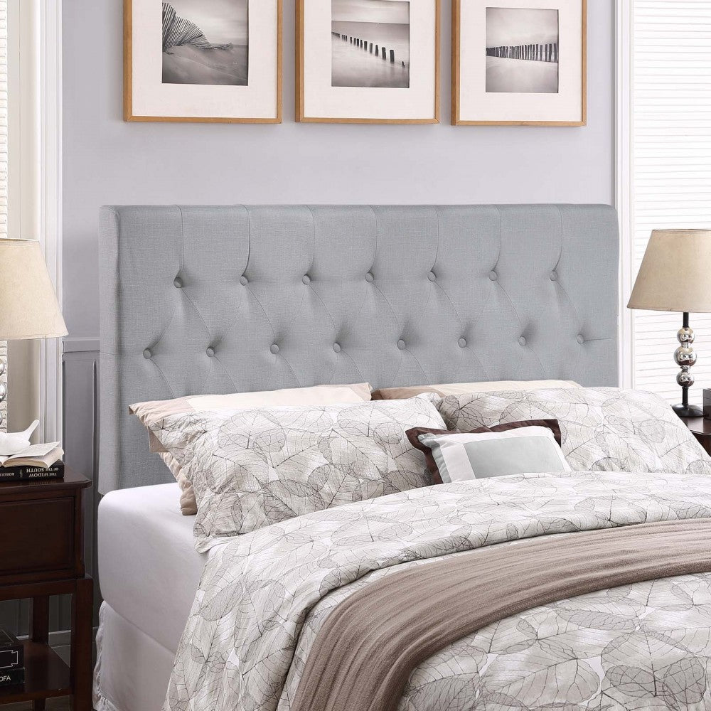 Clique Queen Upholstered Fabric Headboard, Sky Gray