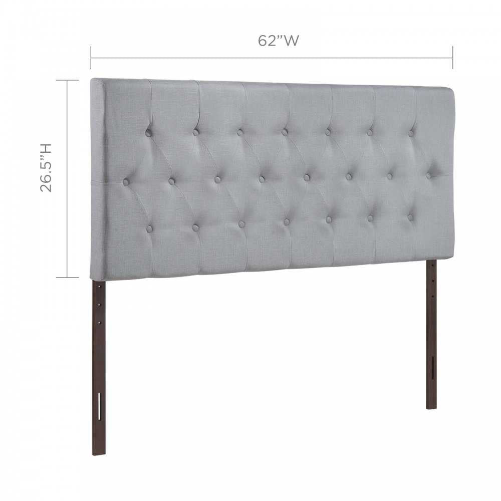 Clique Queen Upholstered Fabric Headboard, Sky Gray