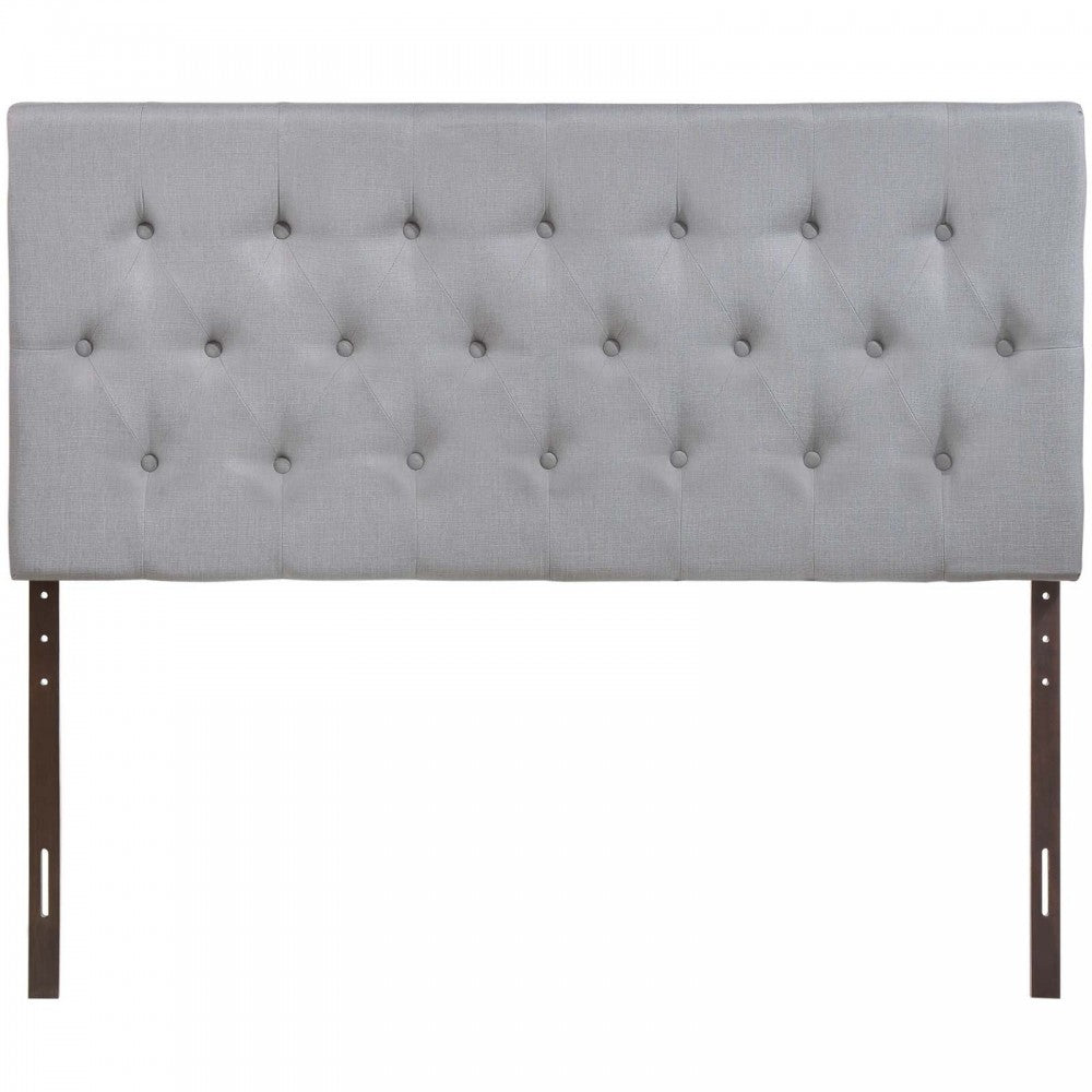 Clique Queen Upholstered Fabric Headboard, Sky Gray