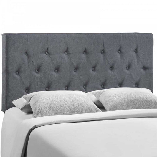 Clique Queen Upholstered Fabric Headboard, Smoke