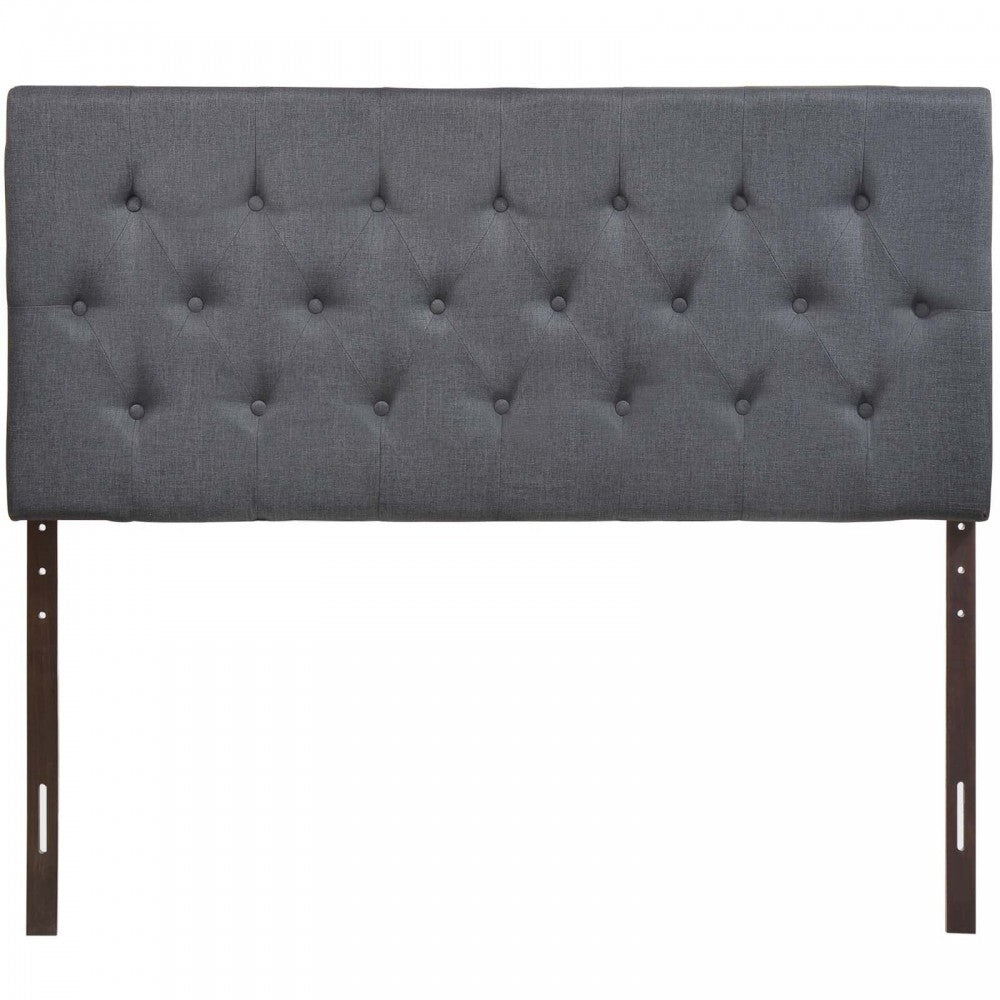 Clique Queen Upholstered Fabric Headboard, Smoke