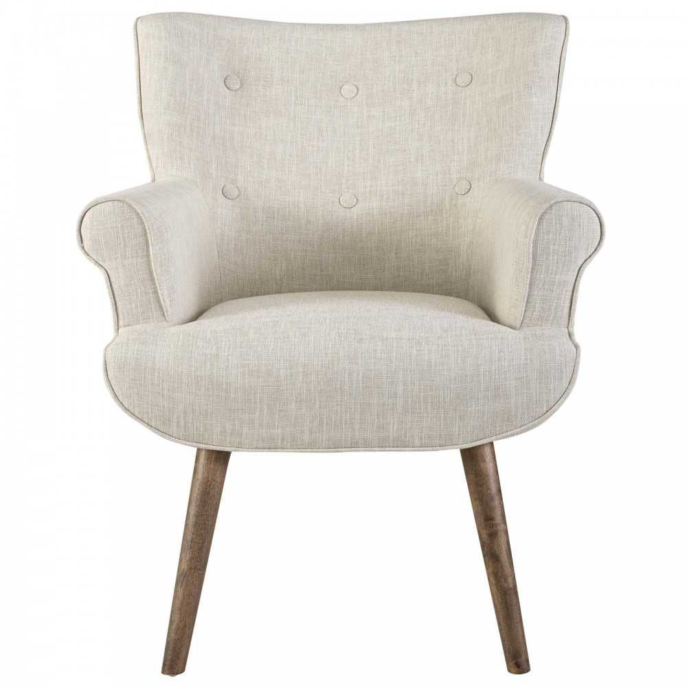 Cloud Upholstered Armchair, White, EEI-2941-BEI