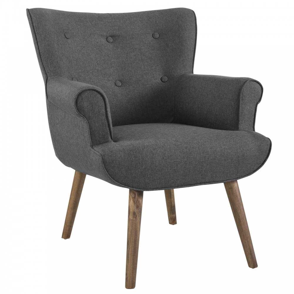 Cloud Upholstered Armchair, White, EEI-2941-GRY