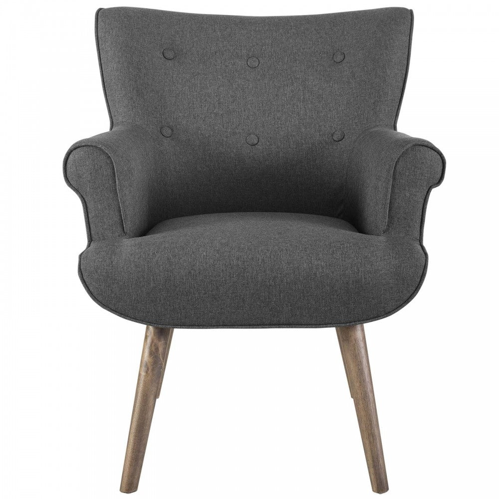 Cloud Upholstered Armchair, White, EEI-2941-GRY