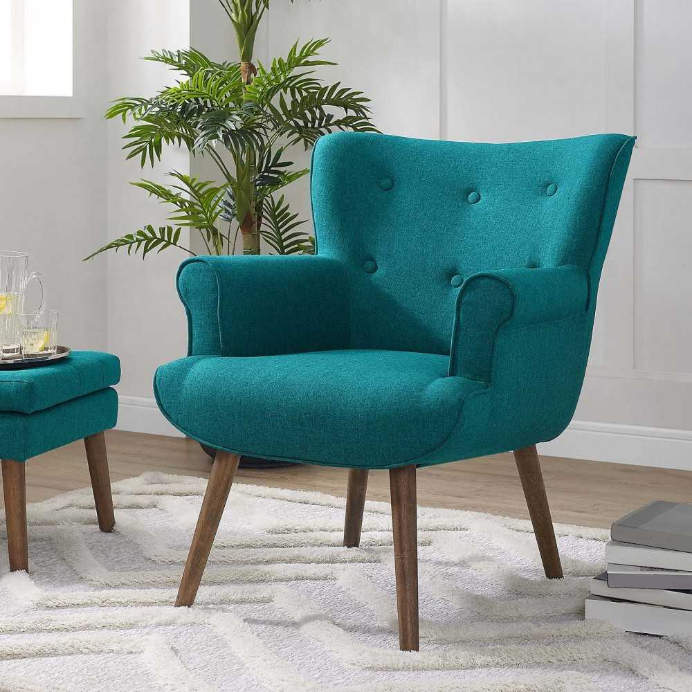 Cloud Upholstered Armchair, White, EEI-2941-TEA