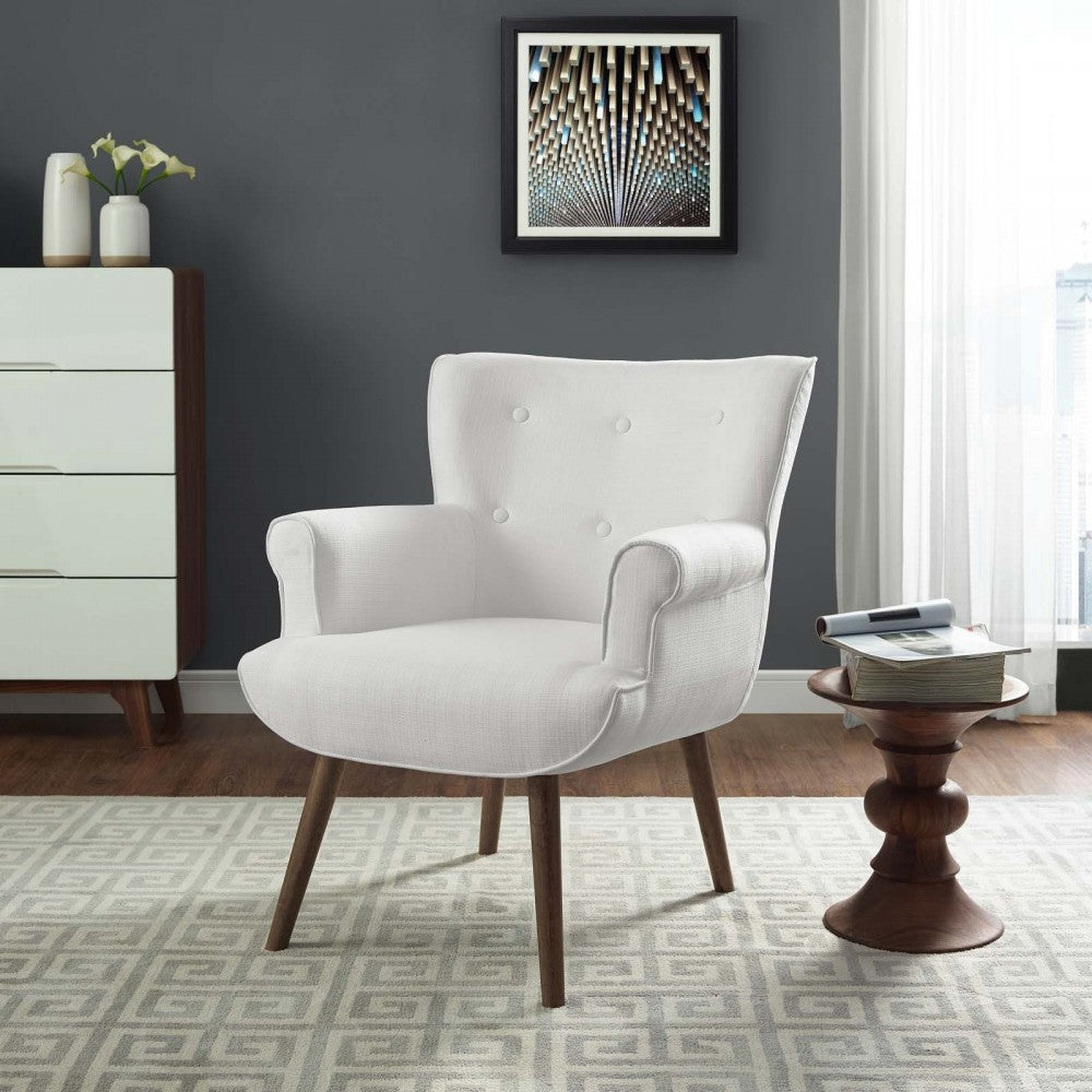 Cloud Upholstered Armchair, White, EEI-2941-WHI