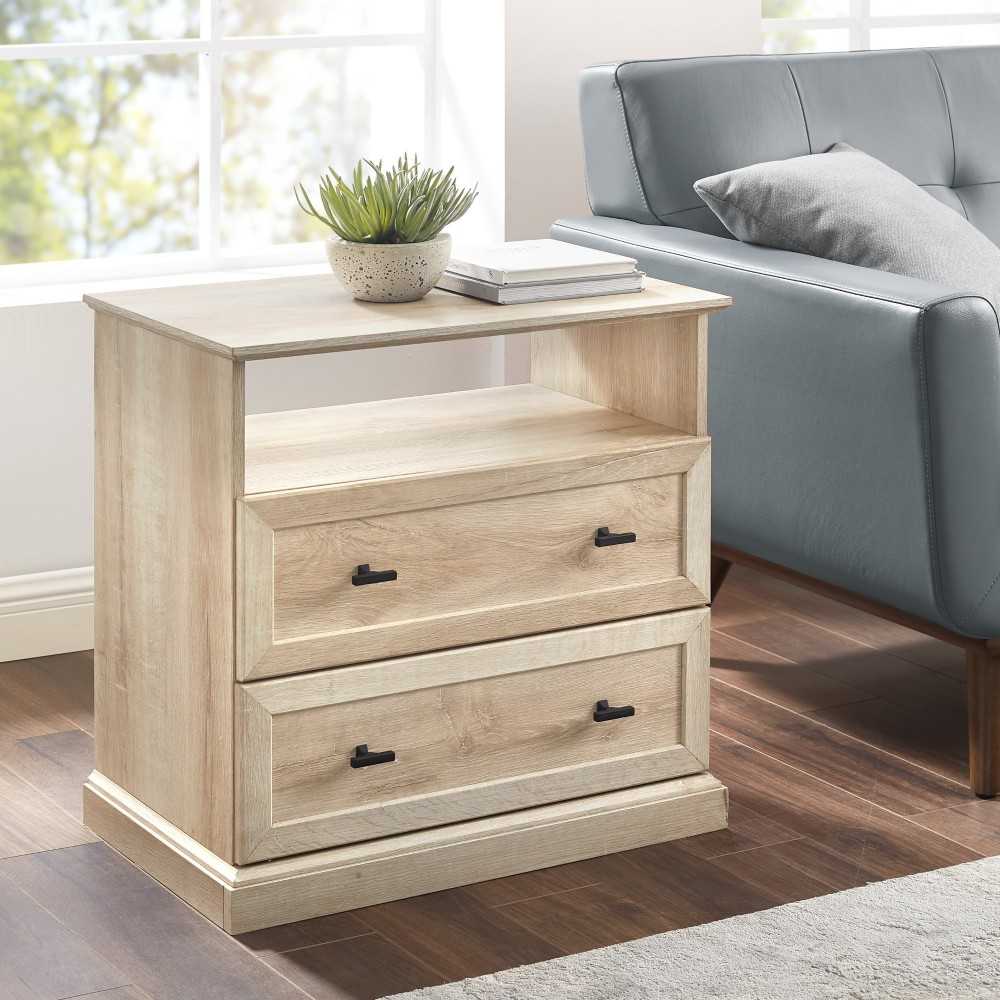 Clyde Classic 2 Drawer Nightstand - White Oak