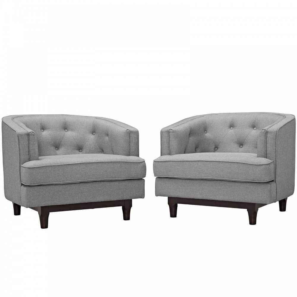 Coast Armchairs Set of 2, Light Gray