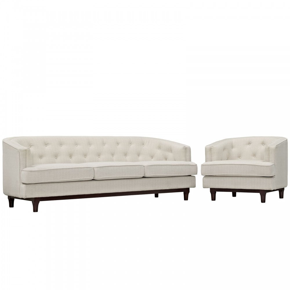 Coast Living Room Set Set of 2, Beige