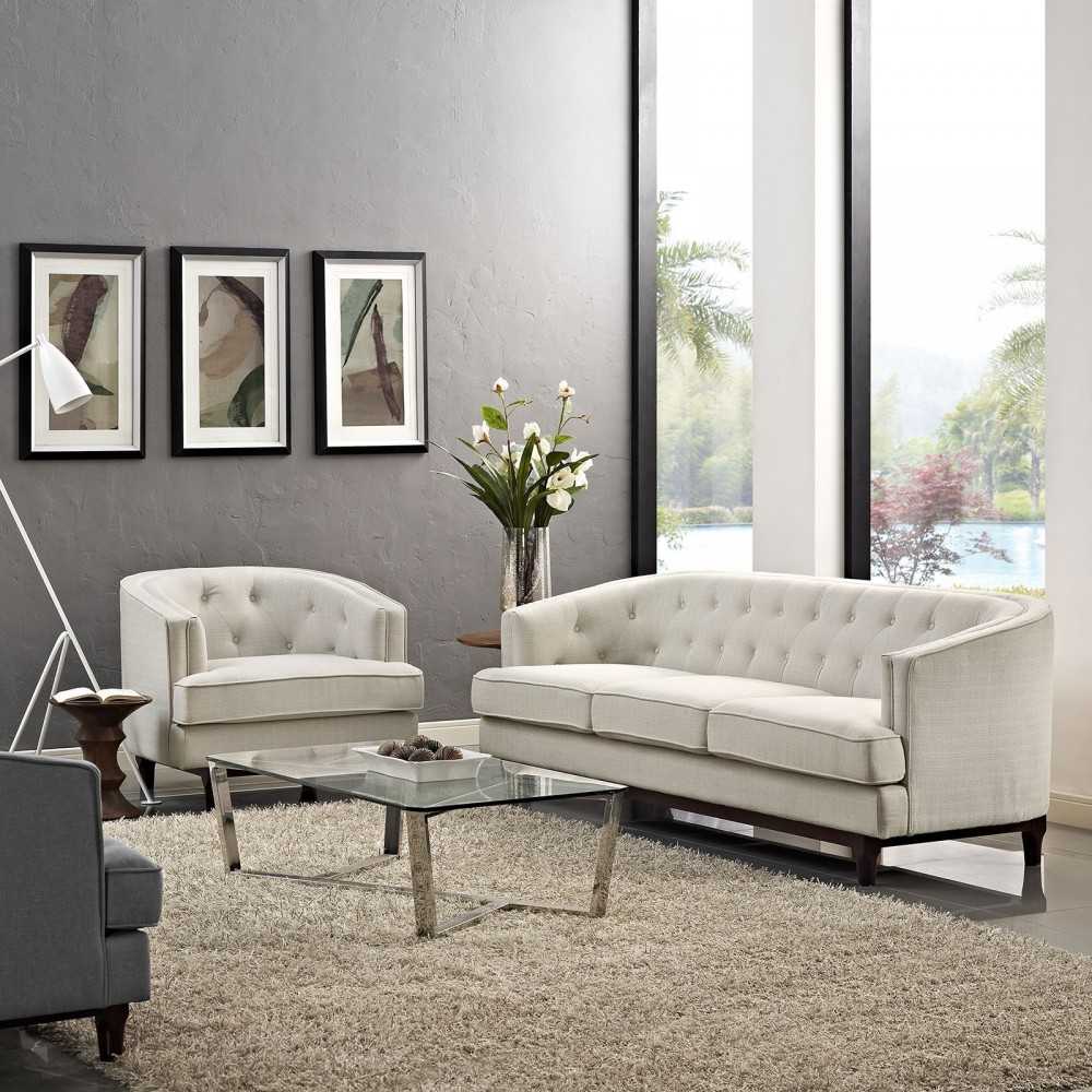 Coast Living Room Set Set of 2, Beige