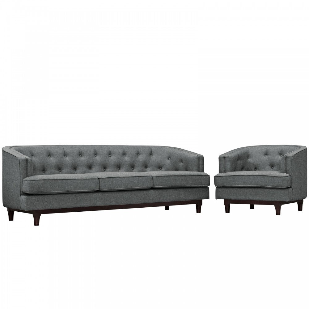Coast Living Room Set Set of 2, Gray