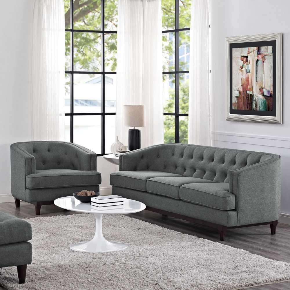 Coast Living Room Set Set of 2, Gray