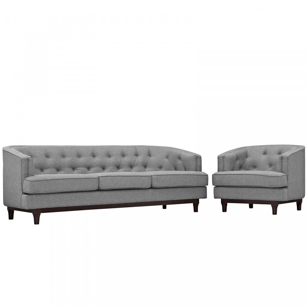 Coast Living Room Set Set of 2, Light Gray