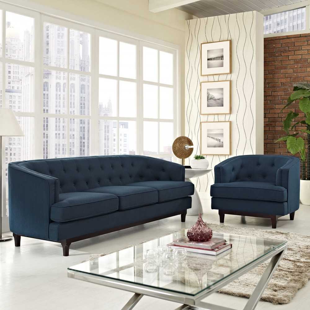 Coast Living Room Set Set of 2, Azure