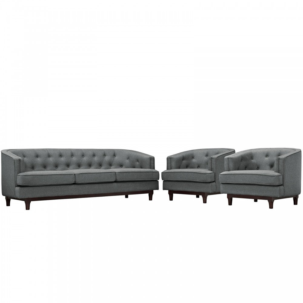 Coast Living Room Set Set of 3, Gray